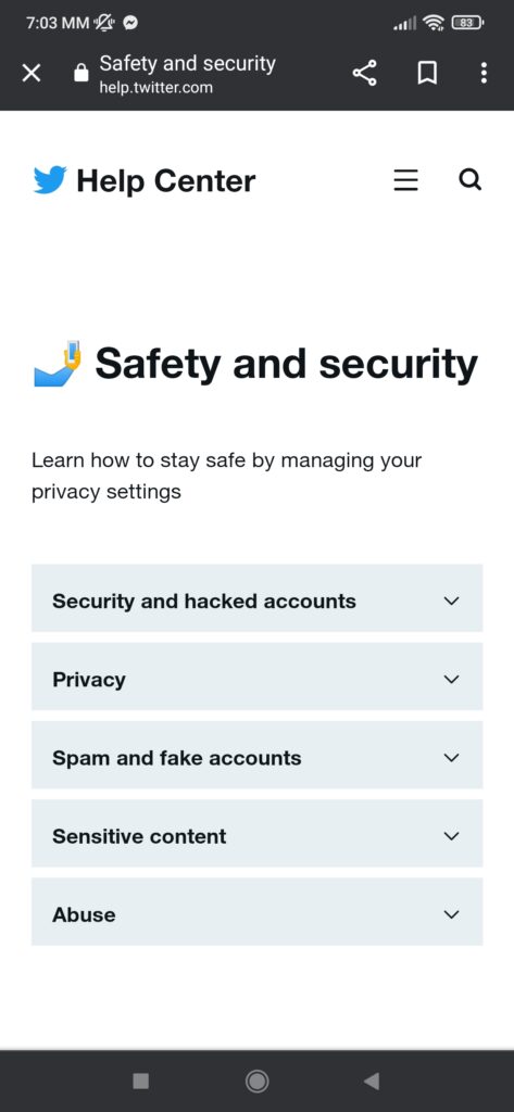 Twitter's privacy settings