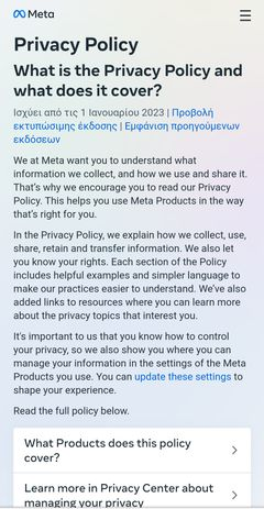 Meta's Privacy Policy